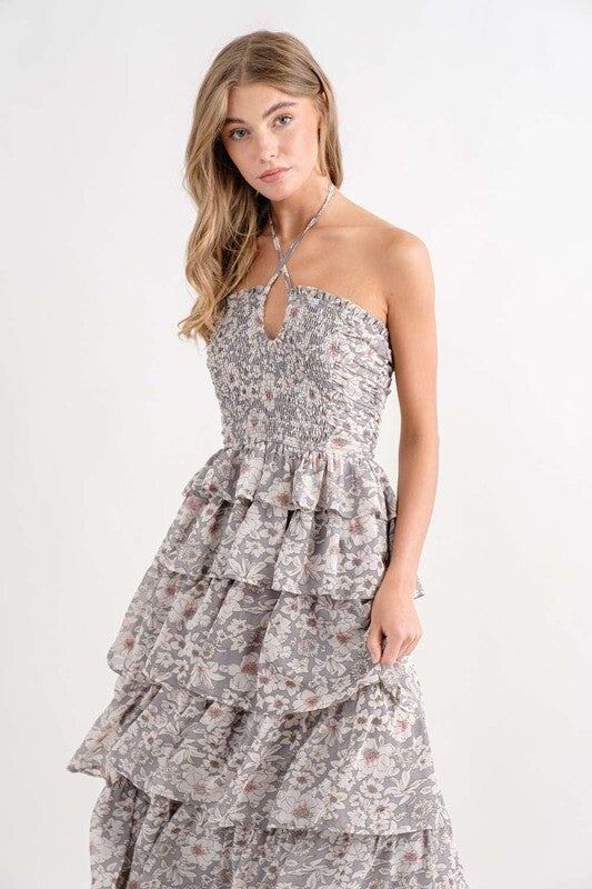 Pick Me Halter Tie Midi Dress Native Seed Boutique